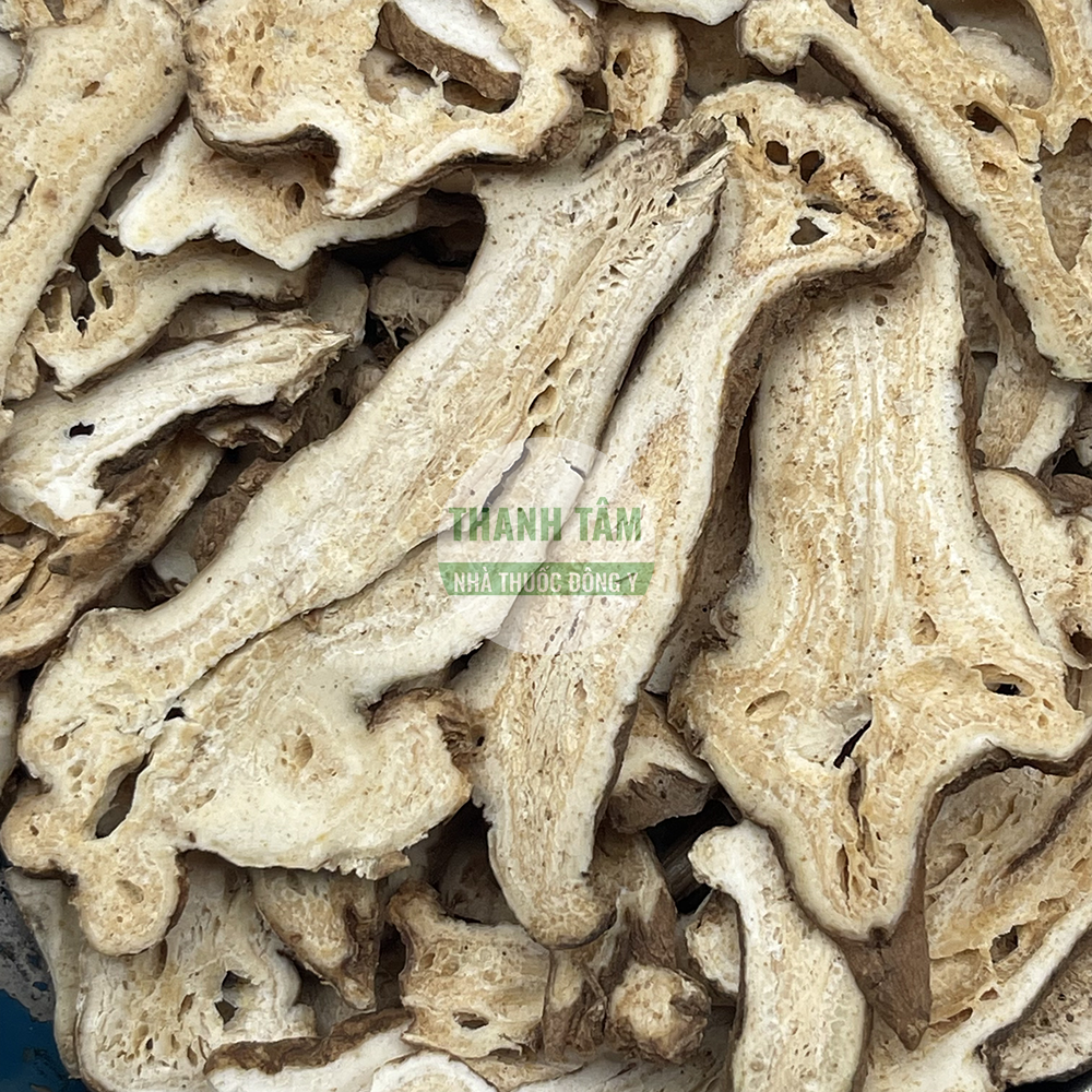 White atractylodes slices used in TCM to support digestion and strengthen the Spleen