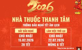 Thông báo nghỉ Tết Âm lịch - Tết Nguyên Đán 2026 | Nhà thuốc Thanh Tâm