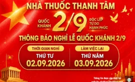 Thông báo nghỉ Lễ Quốc Khánh 02/09/2026 | Cửa Hàng Dược Liệu Thanh Tâm