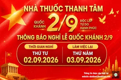 Thông báo nghỉ Lễ Quốc Khánh 02/09/2026 | Cửa Hàng Dược Liệu Thanh Tâm