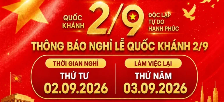 Thông báo nghỉ Lễ Quốc Khánh 02/09/2026 | Cửa Hàng Dược Liệu Thanh Tâm