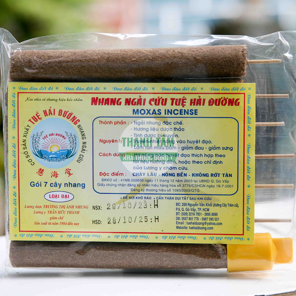 Tuệ Hải Đường Nhang Ngải cứu loại đại 7 cây mặt trước | Cửa Hàng Dược Liệu Thanh Tâm