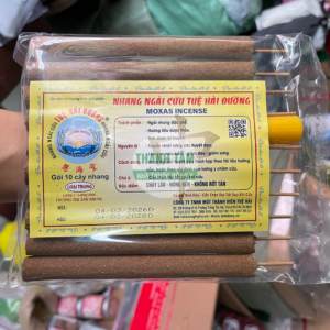 Tuệ Hải Đường Nhang Ngải cứu loại trung 10 cây mặt trước | Cửa Hàng Dược Liệu Thanh Tâm